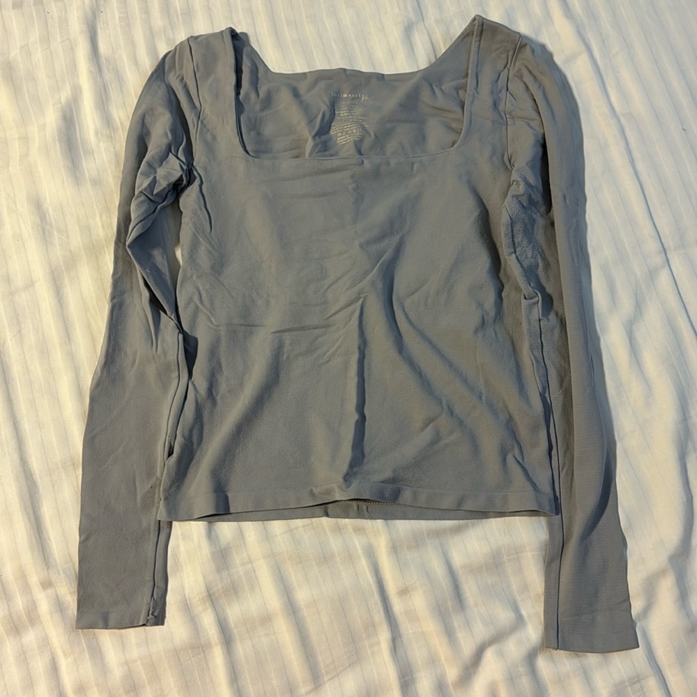 Free People square neck intimately clean lines long sleeve